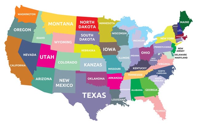 mapa estados unidos