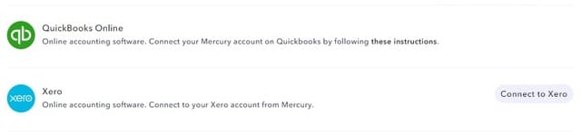 quickbooks xero mercury bank